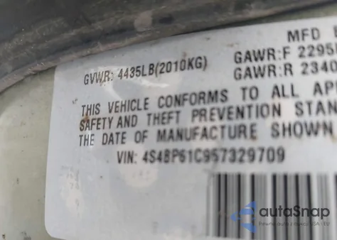 2005 Subaru Outback 2.5I z USA, uszkodzony, nr VIN 4S4BP61C957329709